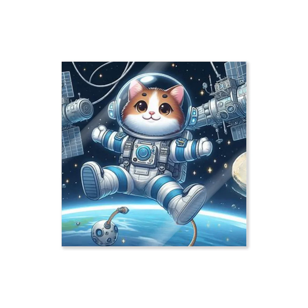 フルヤの宇宙で漂う宇宙飛行猫 Sticker