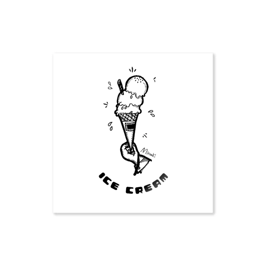 お洒落と個性派の中間地点の君をアイスクリーム Sticker