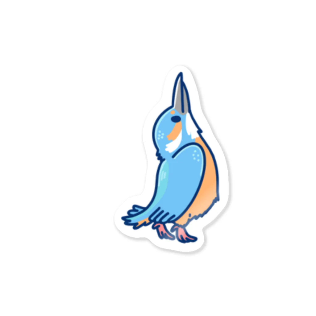 ソニードリ　@カワセミストリートの上空の猛禽類を威嚇するカワセミ Sticker