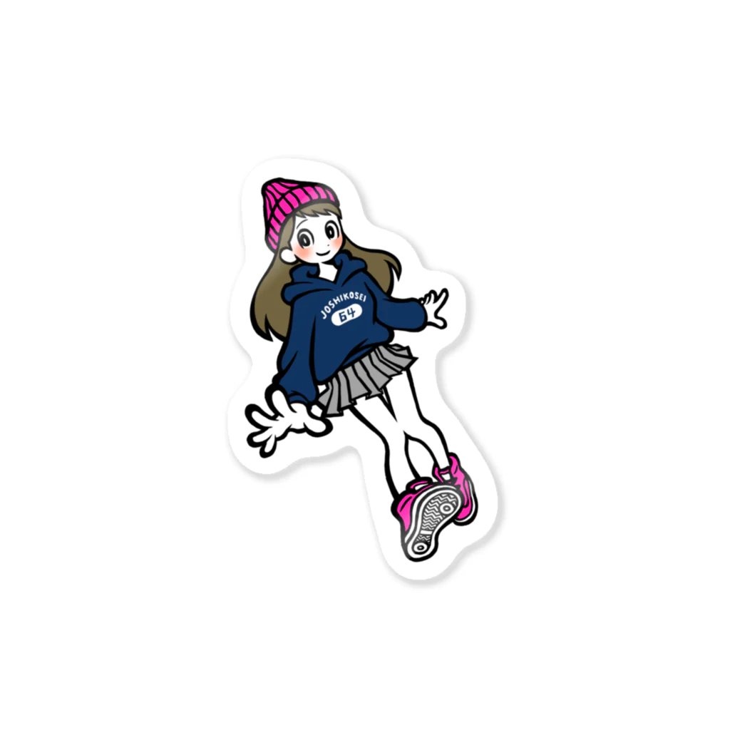 ゴンのJK（ピンク） Sticker