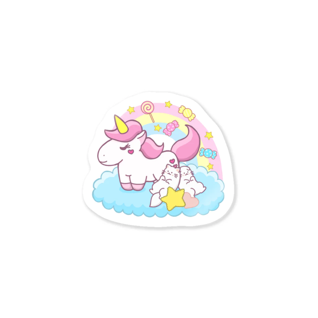えびのおすしやさんのユニコーンとねここ🦄🌈🐈 Sticker