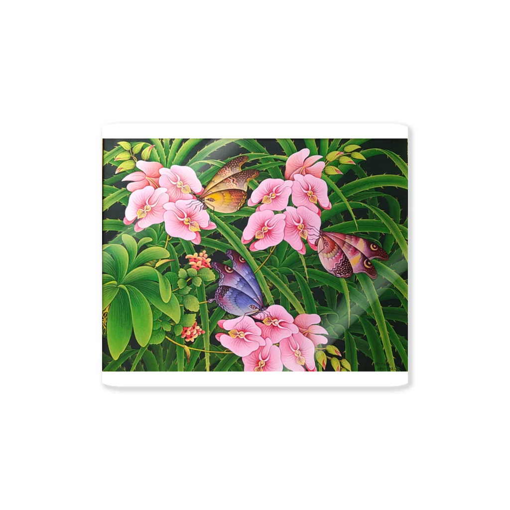 バリ絵画の専門店アートルキサンのOrchid Garden  Sticker