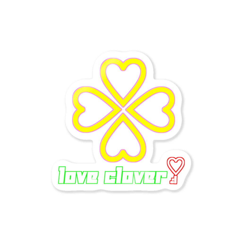 PANDA店長「1号店」の LOVE Clover🍀 Sticker