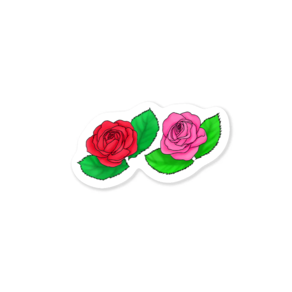 Lily bird（リリーバード）の薔薇のステッカー ミニサイズ ステッカー