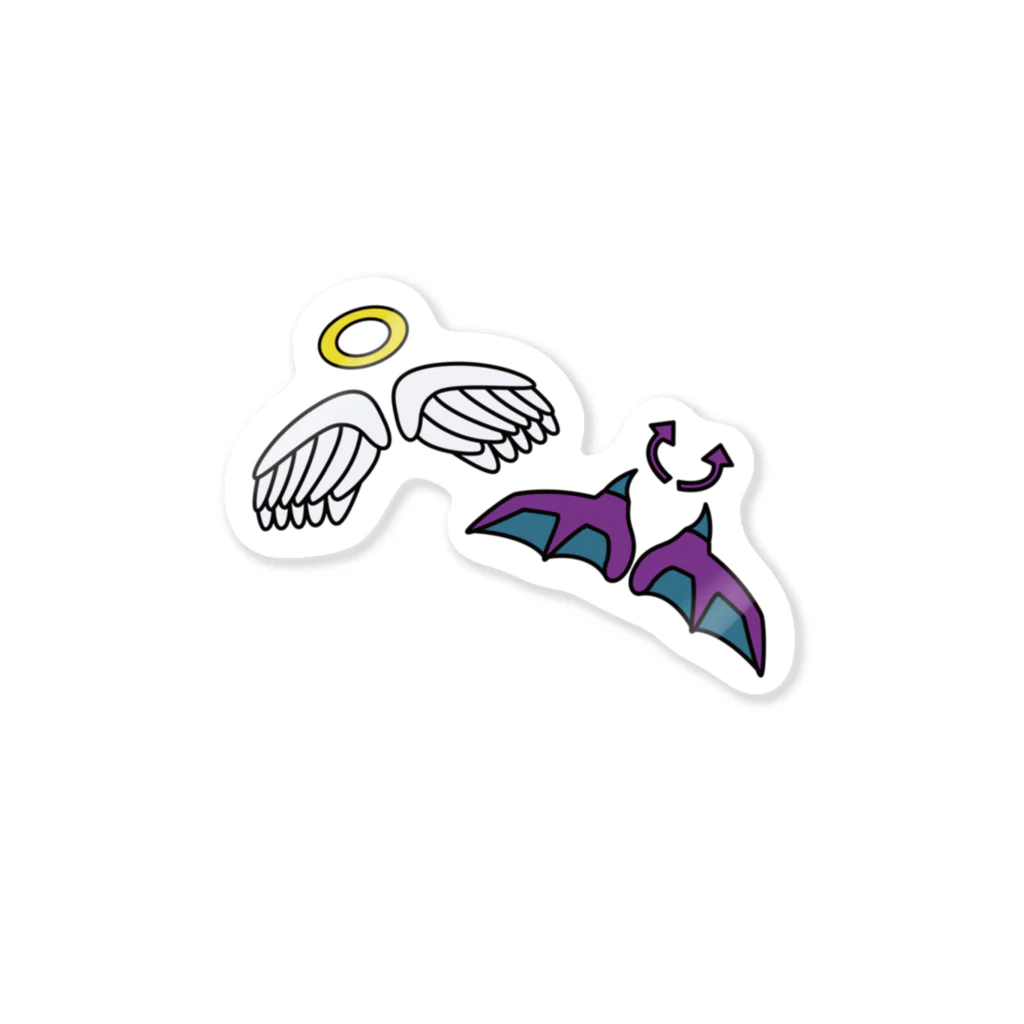 お絵描き看護師の天使と悪魔グッズ Sticker