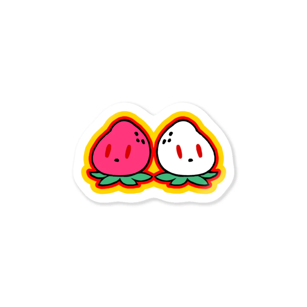 Meme's めめ屋のホワイトいちごちゃん🍓と🍓いちごちゃん Sticker