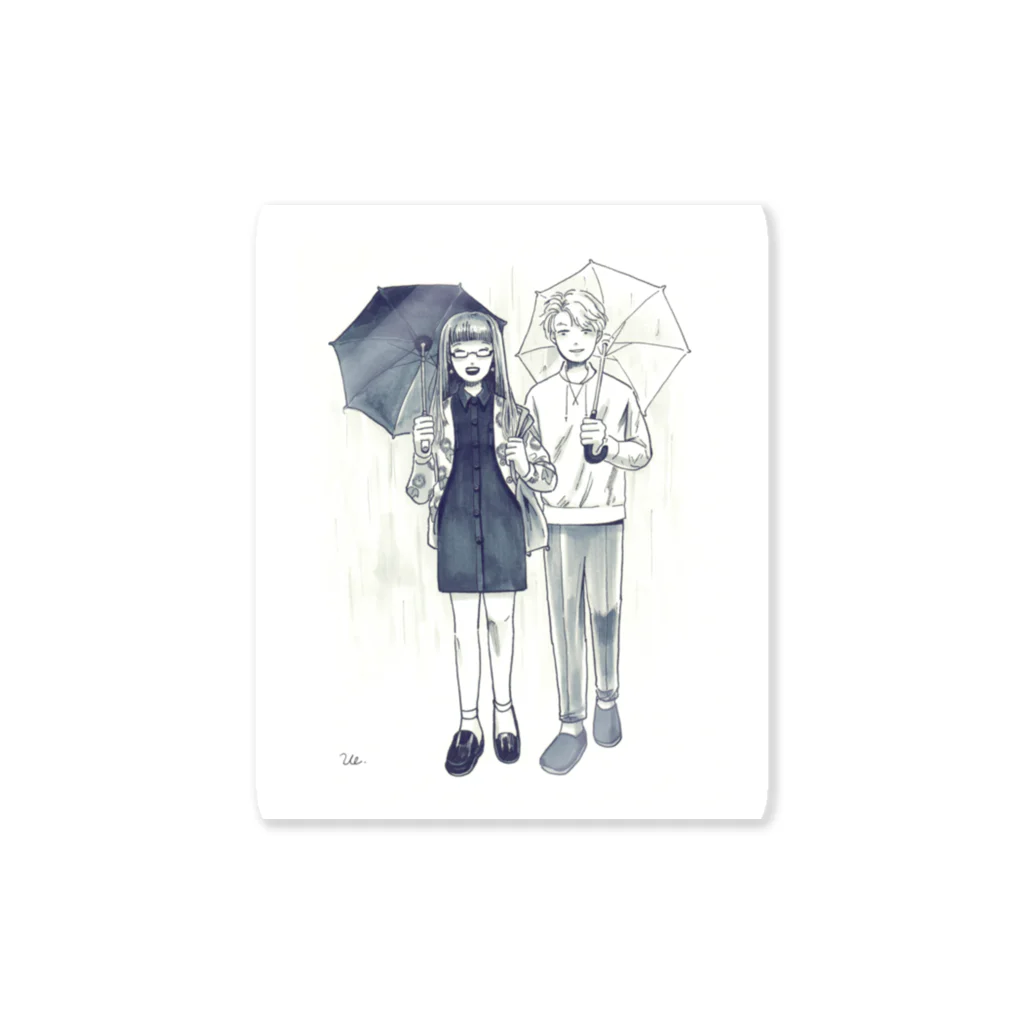 上/うえの雨の日 Sticker