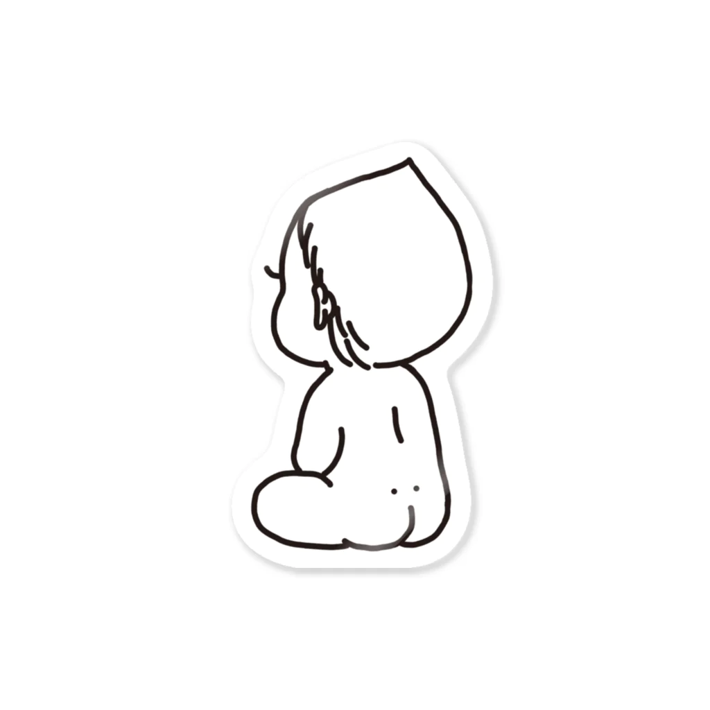 yuyu_32の赤ちゃんblack Sticker