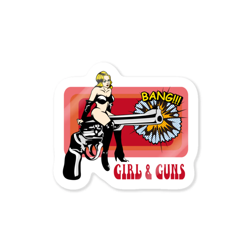 提供 tshopのGIRL AND GUNS Sticker