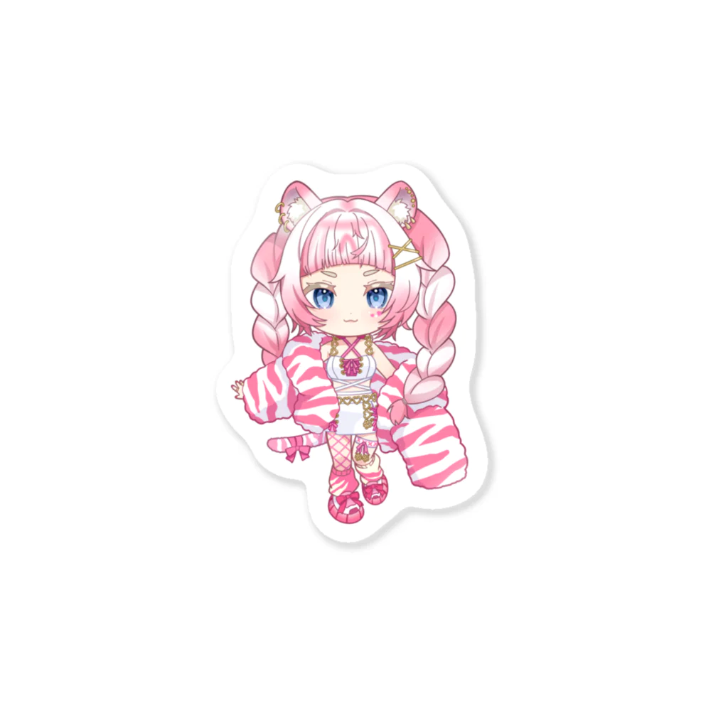 虎とロボのステッカー（寅ノ守ちゃみver.） Sticker