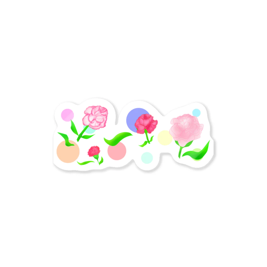 Lily bird（リリーバード）のカーネーションと水玉模様 Sticker