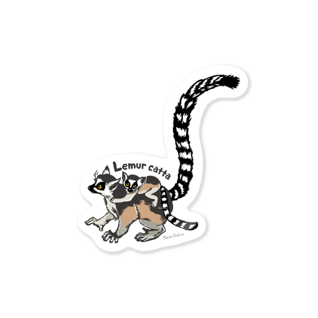 MUSEUM LAB SHOP MITのLemur catta＊ワオキツネザルステッカー Sticker