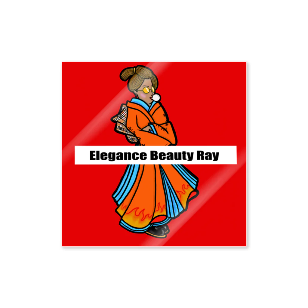 Elegance Beauty Rayの江戸＋現代ファッションコラボデザインTシャツ ステッカー