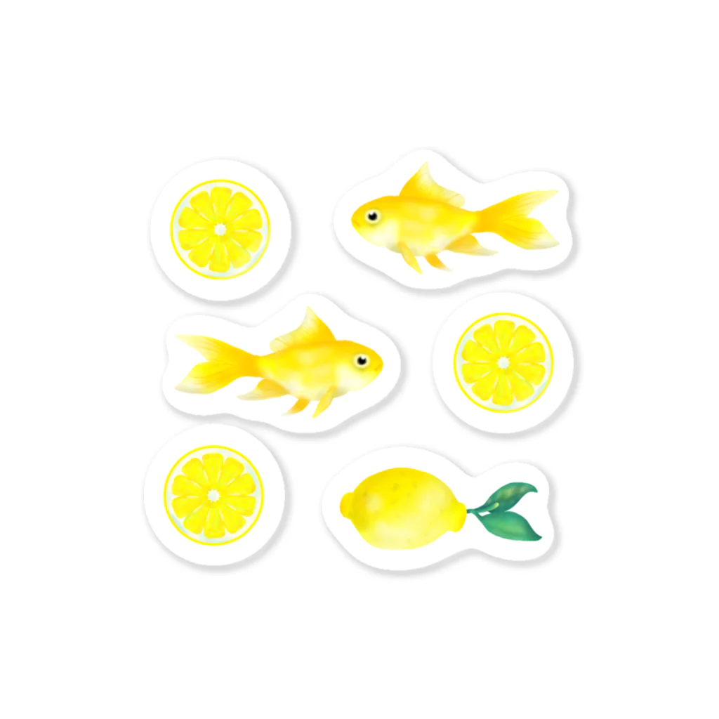 Kelfoy.のレモン&金魚 Sticker