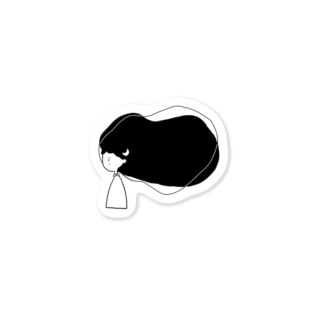 きいちごのあさの黒髪の女の子 Sticker