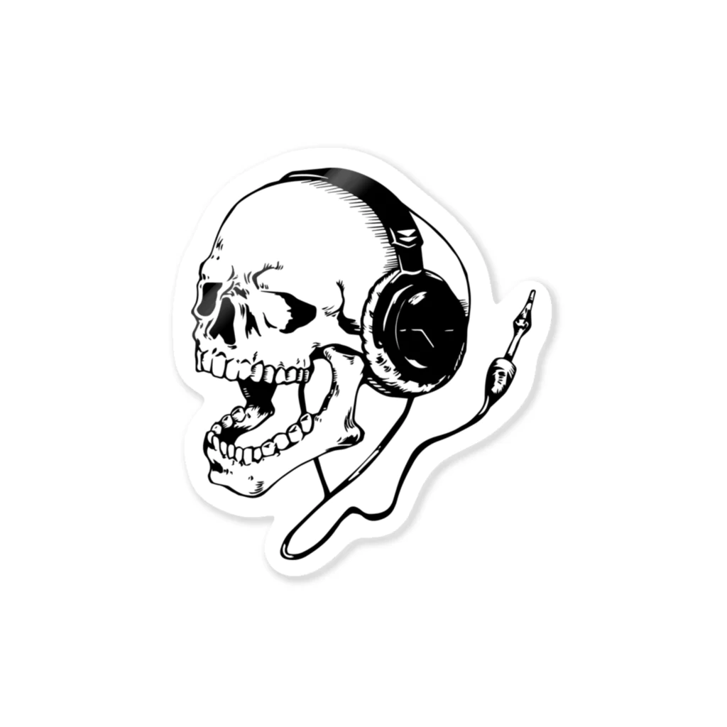 TRAVA design SHOPのskull music Sticker