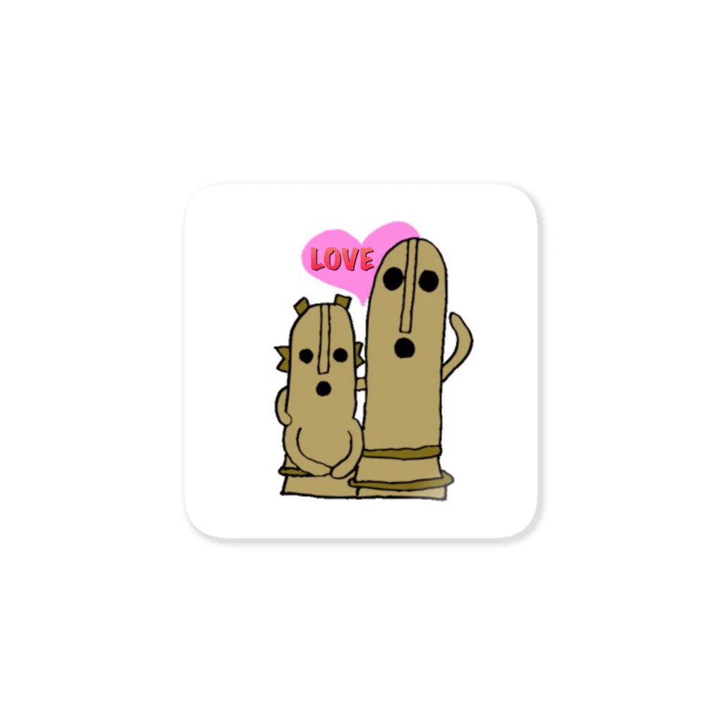 のんぼうLINEスタンプのLOVE埴輪 ステッカー