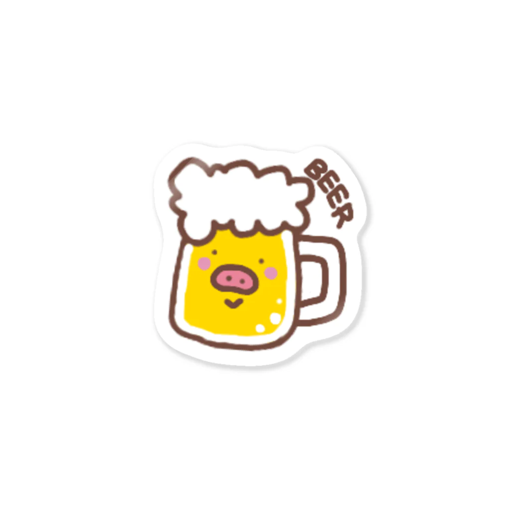 Peco Peco Boo&Carotte cocon❋のブタビール Sticker