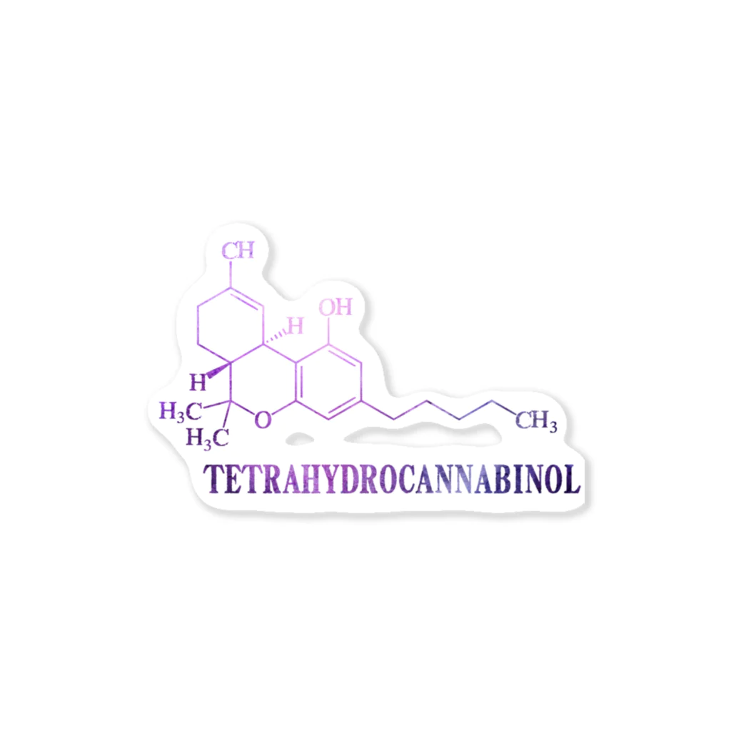 有限会社　√65の【Tetrahydrocannabinol】 ステッカー