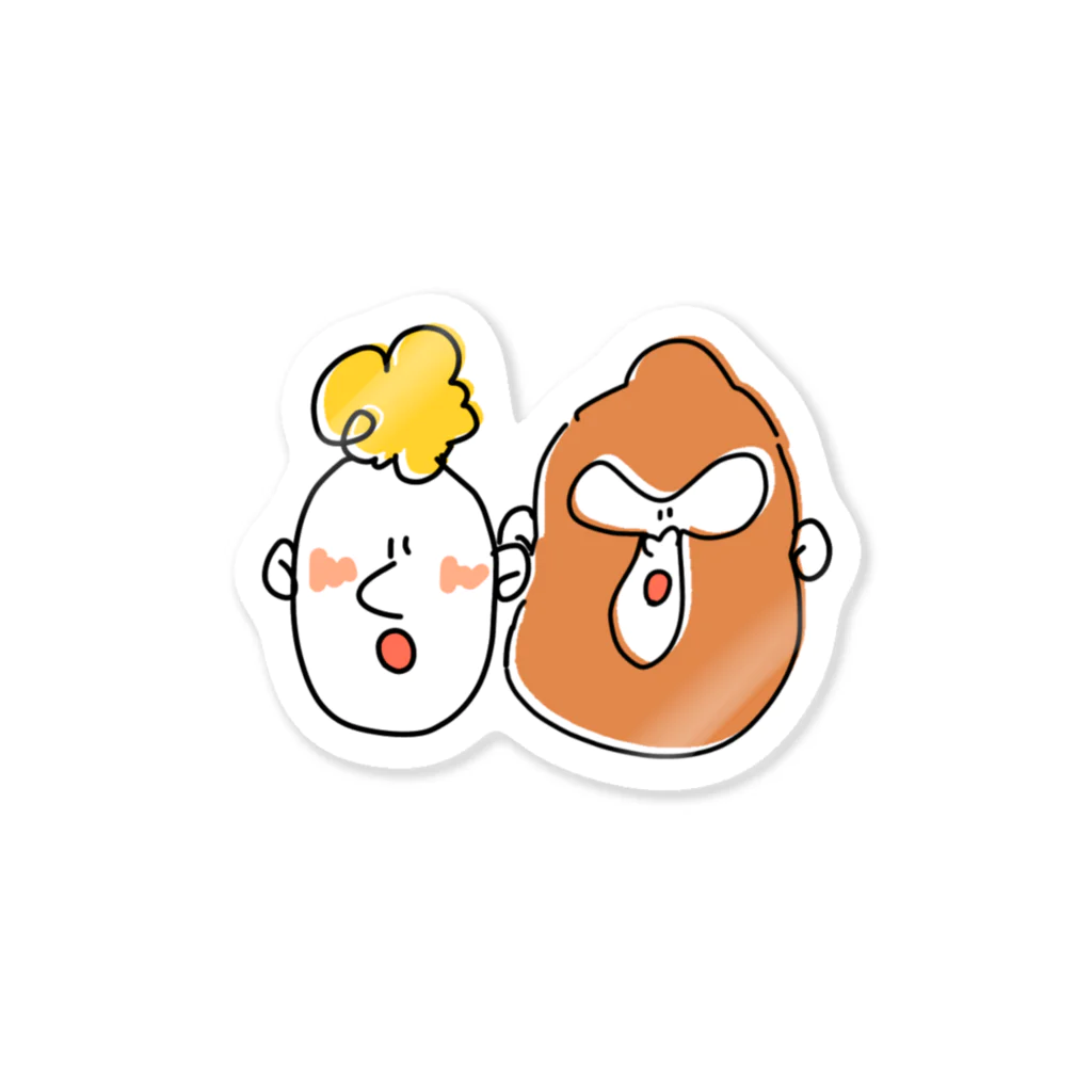 ゴリラの花屋さんのボブくんとゴリラ Sticker