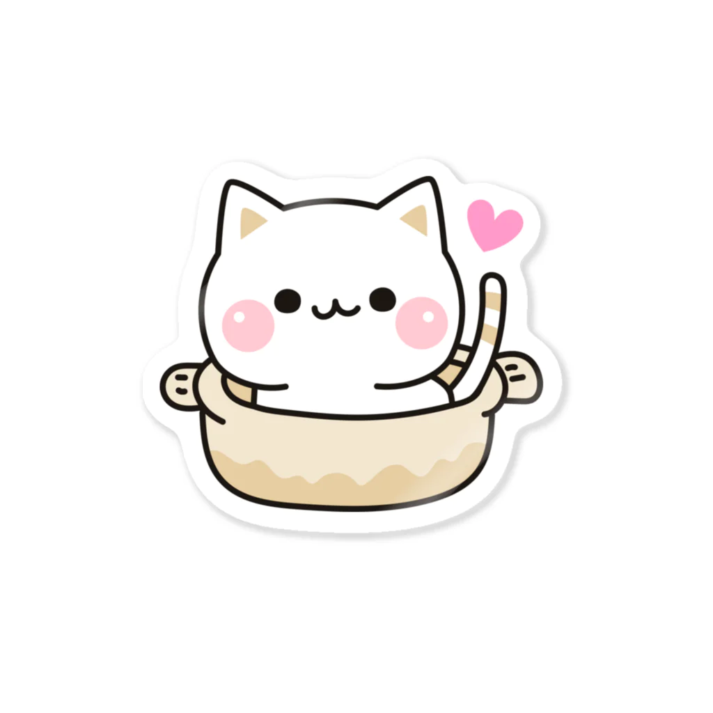 DECORの気づかいのできるネコ　ねこ鍋 Sticker