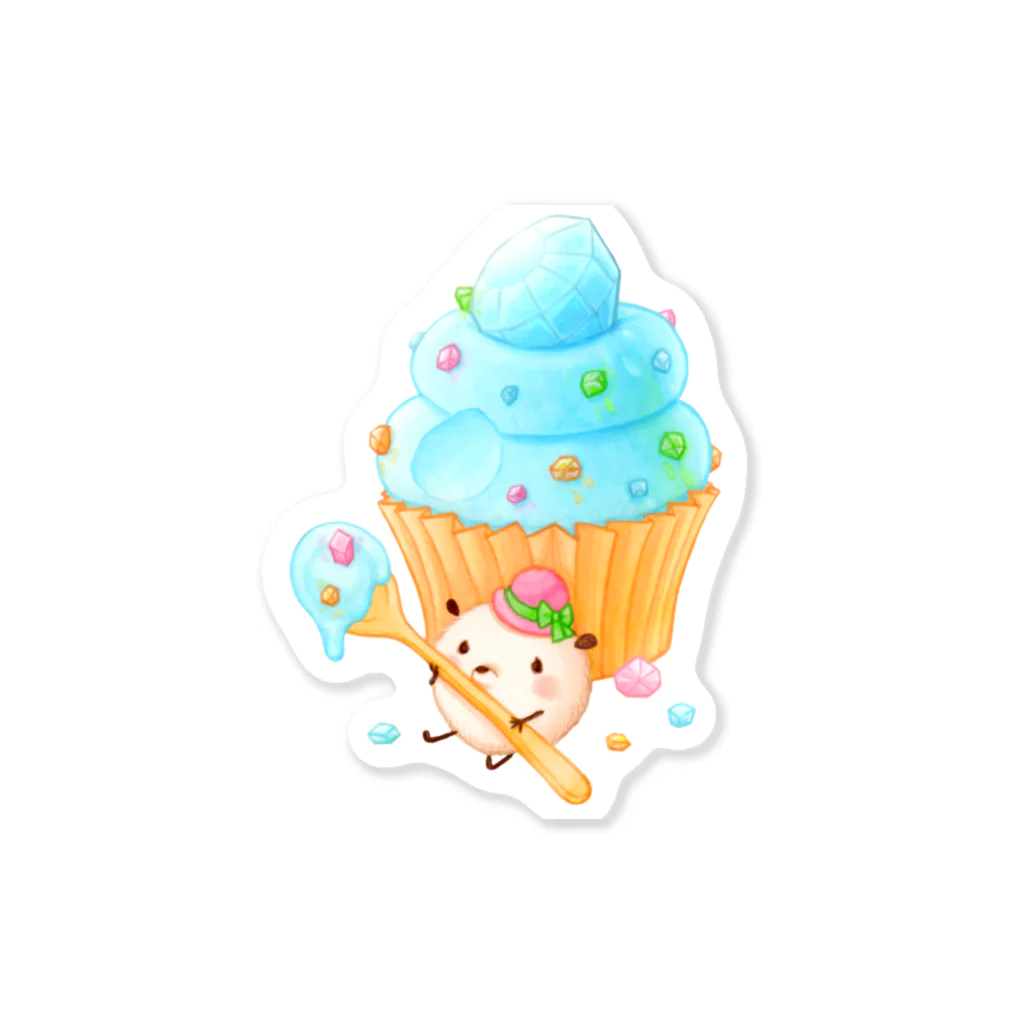 pocoehonのポコポコカップケーキ ステッカー Sticker