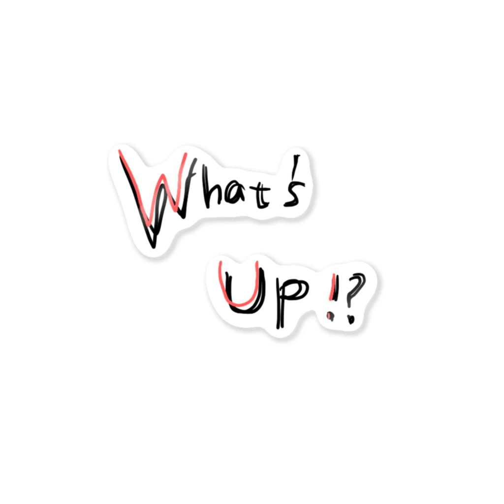 More want Rock!のWhat's Up!? RED ステッカー