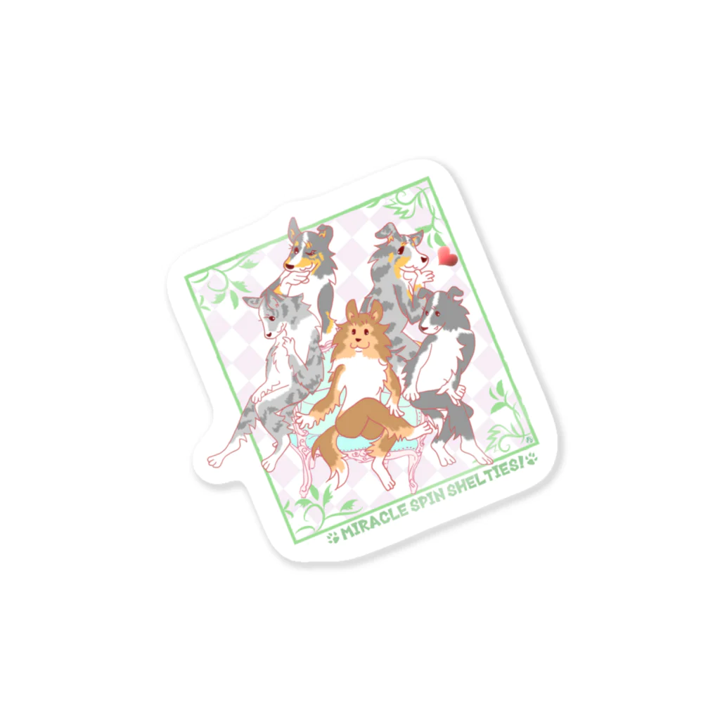 Airy BlueのMiracle spin Shelties! side F Sticker