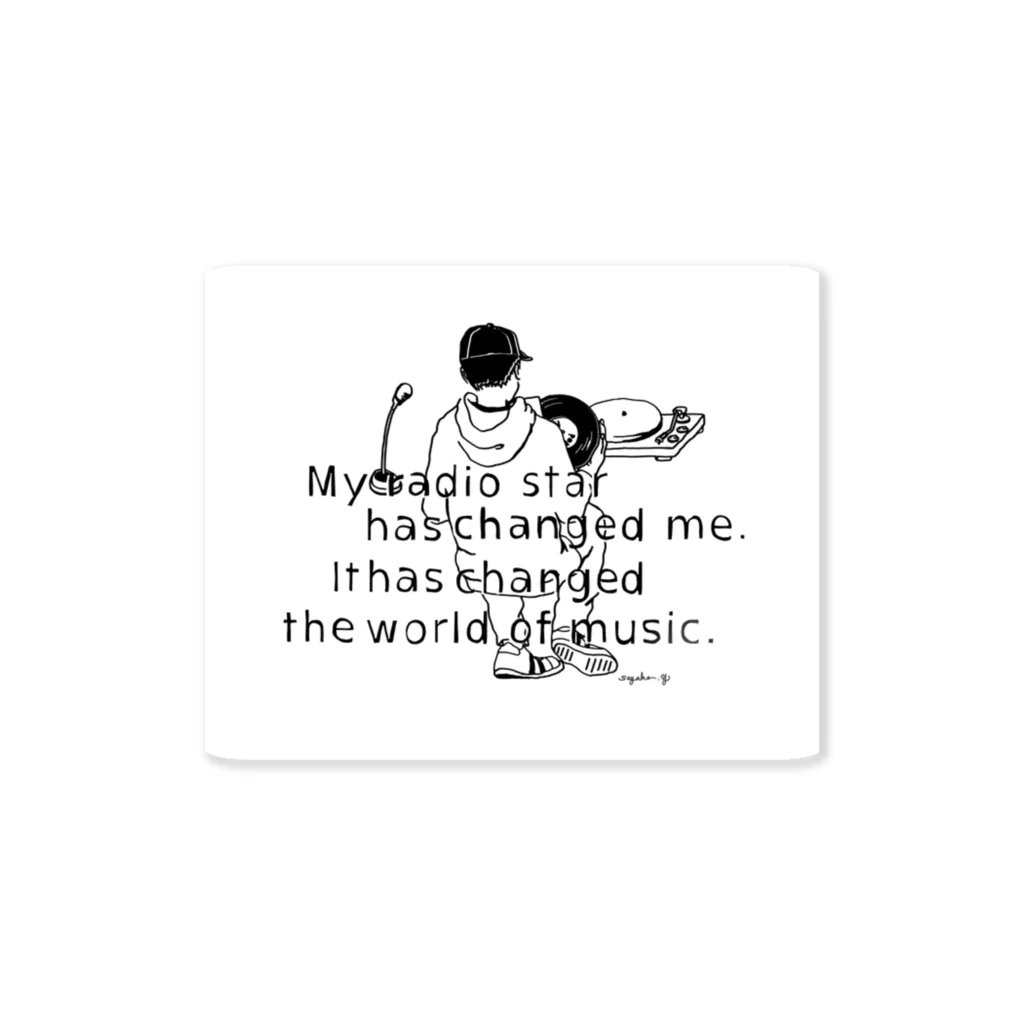 sayako_illustrationのMY RADIO STAR /RECORD ステッカー Sticker