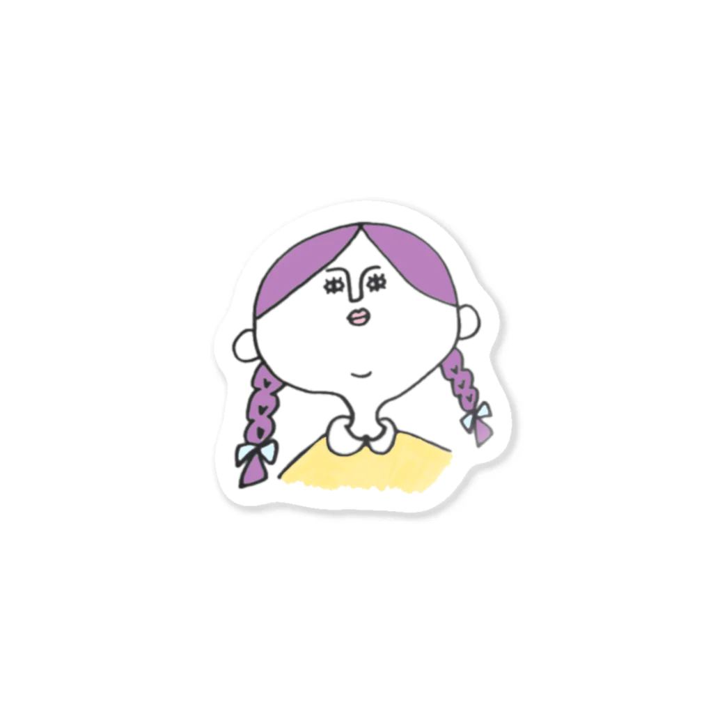 くぼた イラストのクセありおんなのこ。（カラー） Sticker