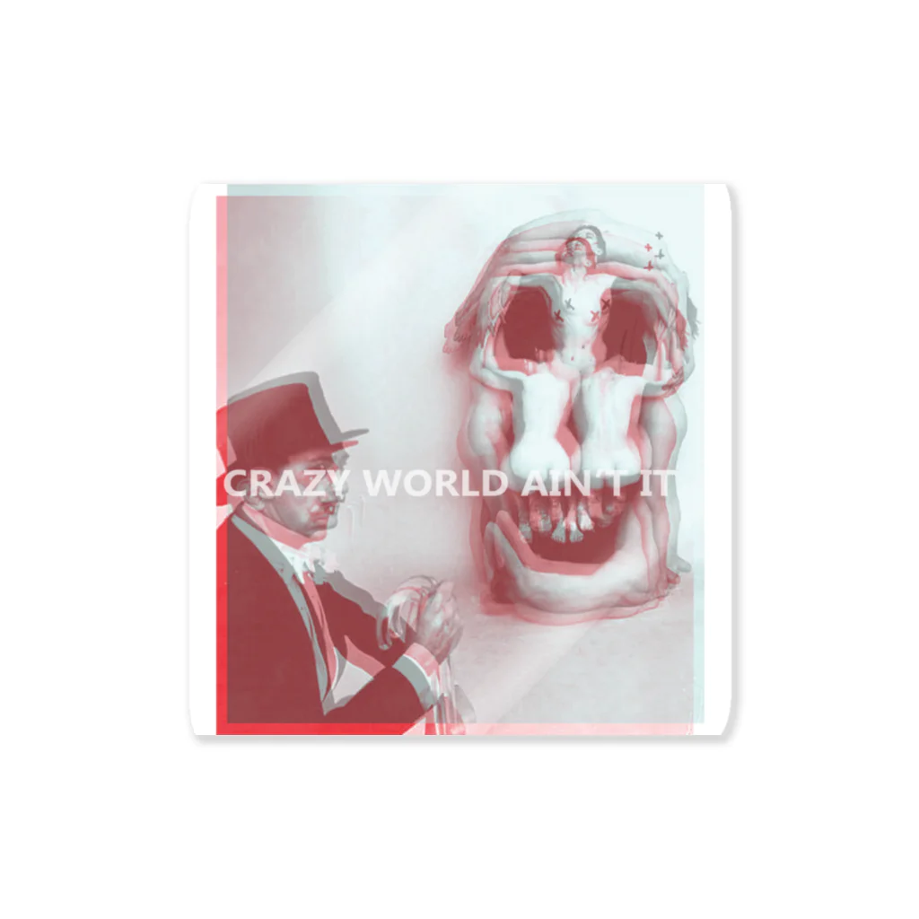 photoshopのCRAZY WORLD AIN'T IT Sticker