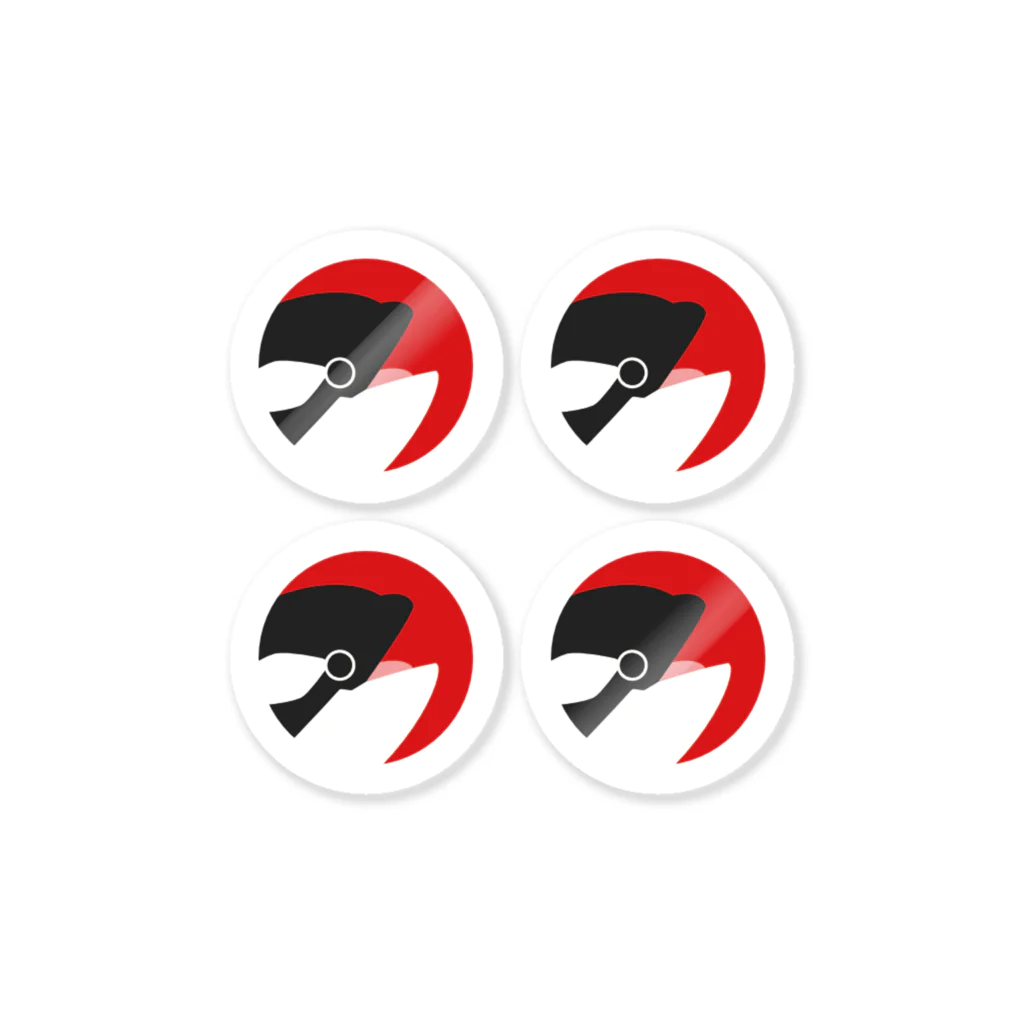 中野ピク氏ショップ SUZURI支店のシャチ ステッカー 赤 4連 Sticker