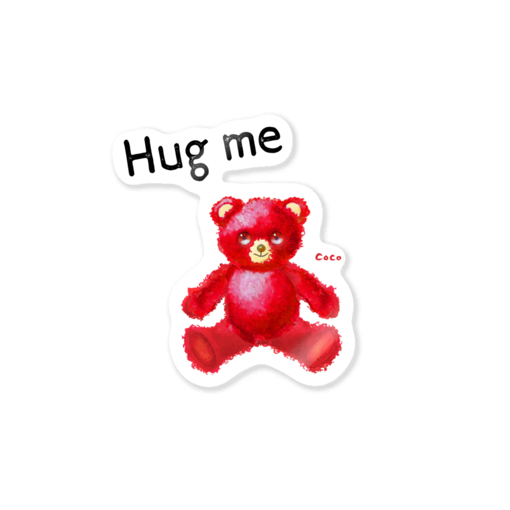 cocoartの雑貨屋さんの【Hug me】（赤くま）  Sticker