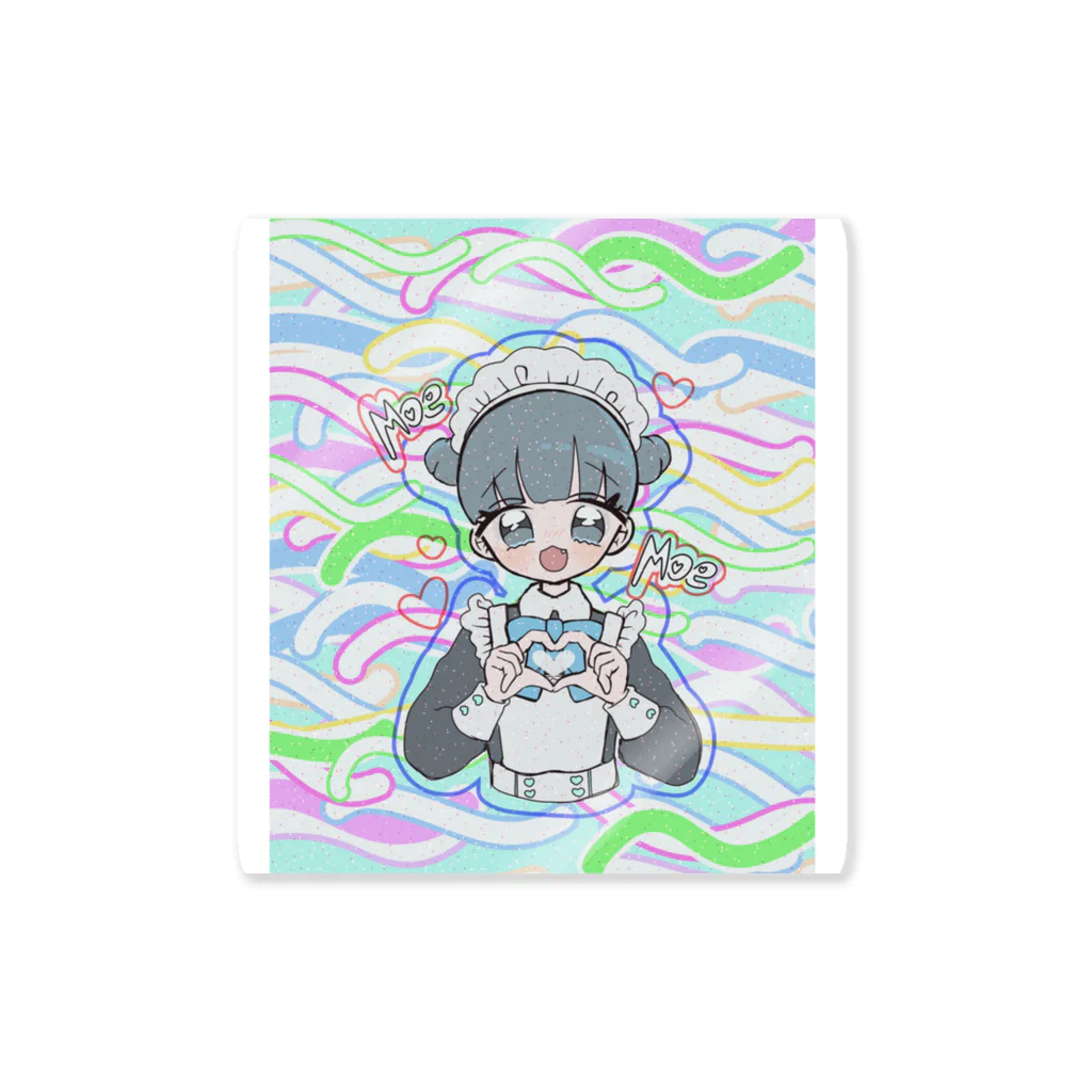 循環性飽食のお団子青メイドちゃん(カラフル) Sticker