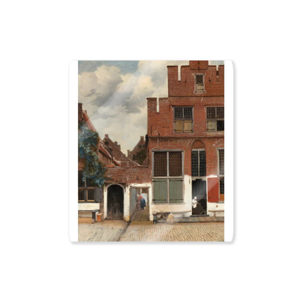 Art Baseの小路 / フェルメール (View of Houses in Delft (The little Street) 1658) ステッカー