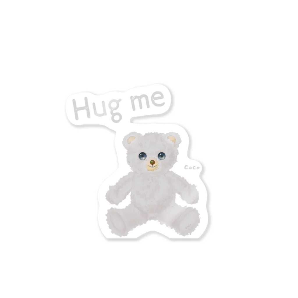 cocoartの雑貨屋さんの【Hug me】（白くま） Sticker