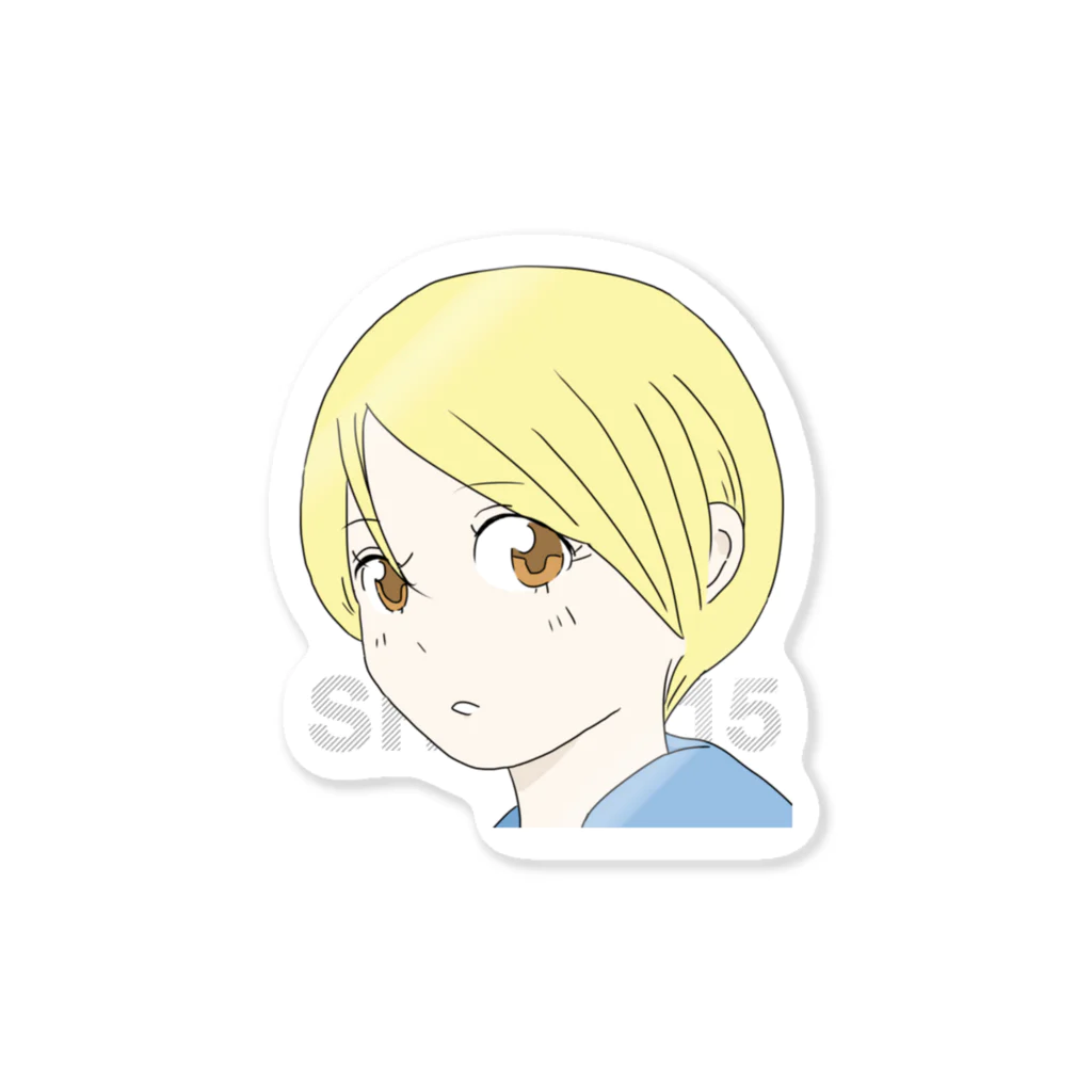 null shopのショートの女の子（シリアス） Sticker