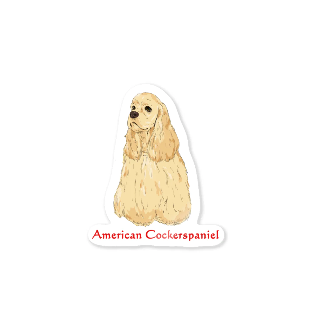 Saori  BTのAmerican Cockerspaniel Buff Sticker