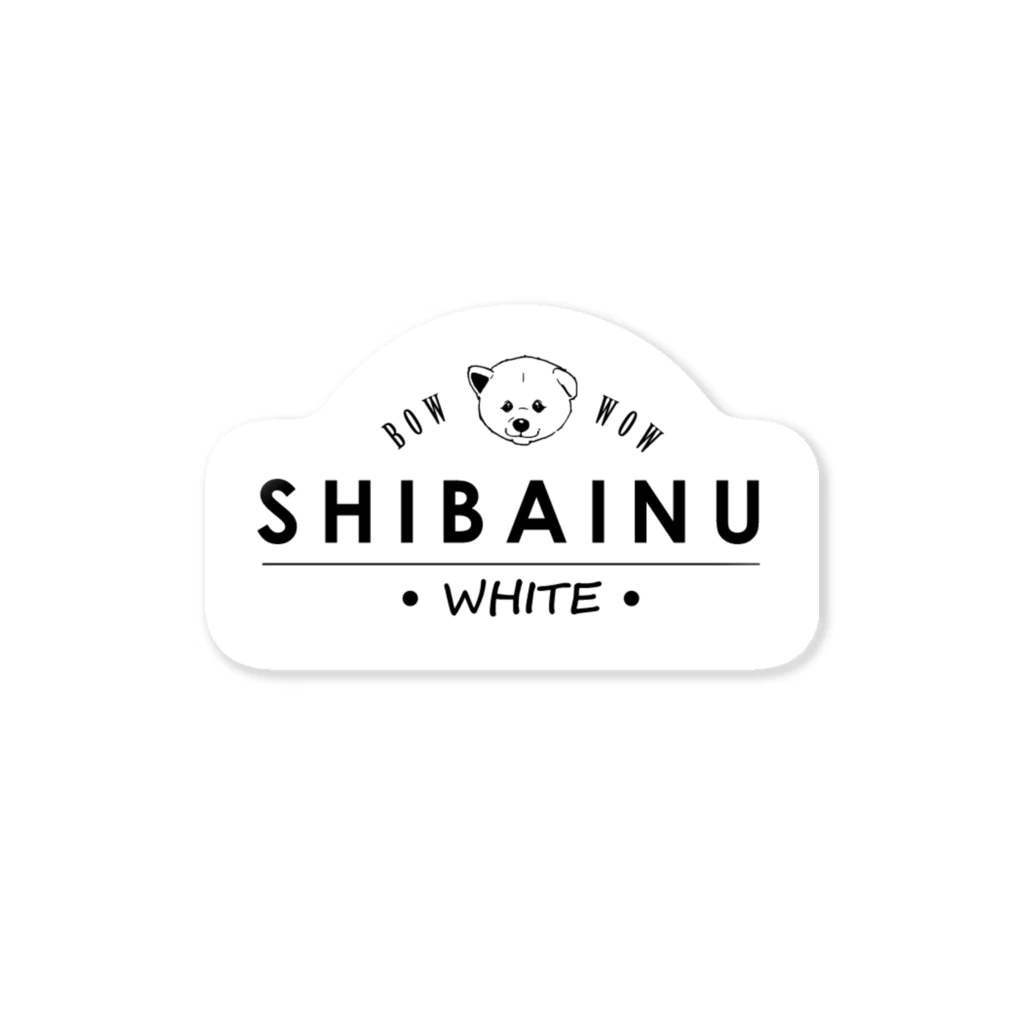 タバタ画房のSHIBAINU-WHITE（白柴） ステッカー