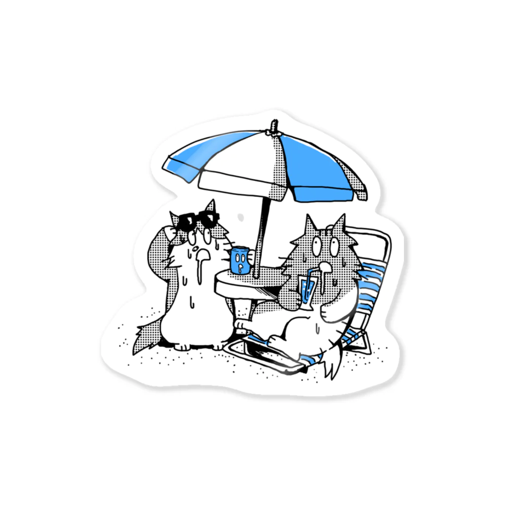 寝る子(日日ねるこ)のよだれねこの夏2019 Sticker