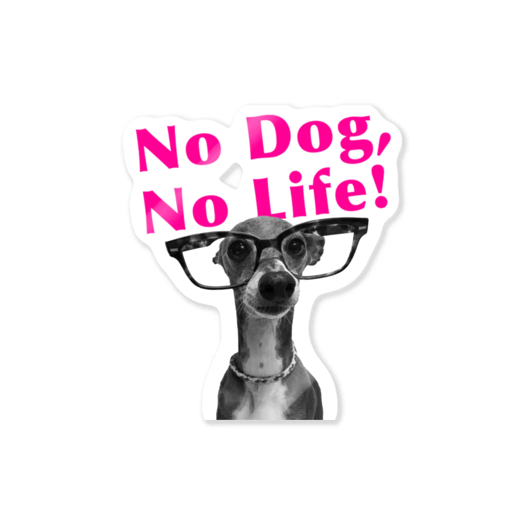 イロハのNo dog,No life! ピンク ステッカー