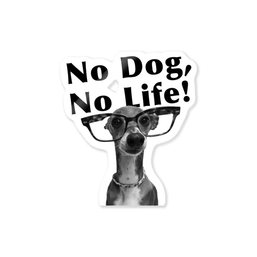 イロハのNo dog,No life! 黒 ステッカー