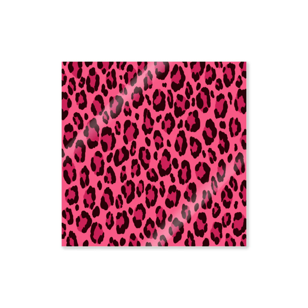 みや猫のヒョウ柄（ピンク） Sticker