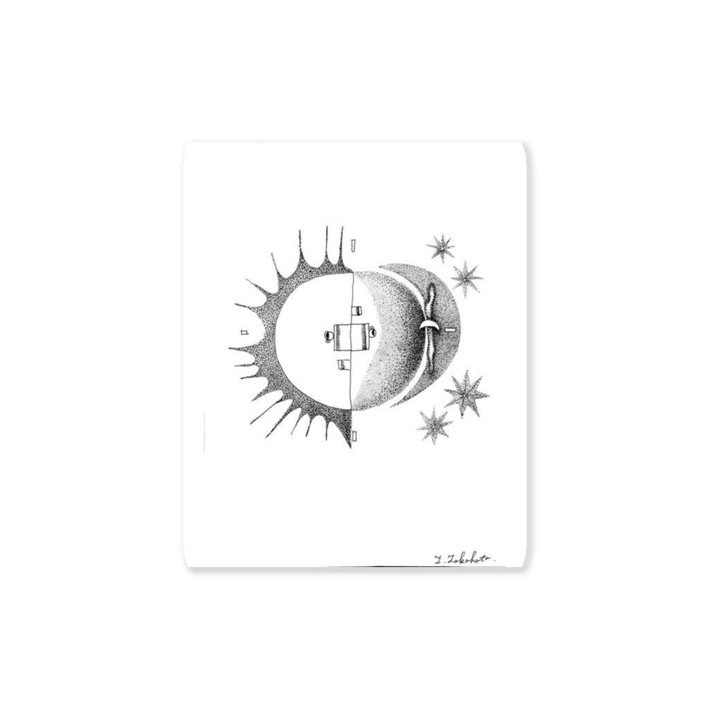 morinishiの太陽と月café Sticker
