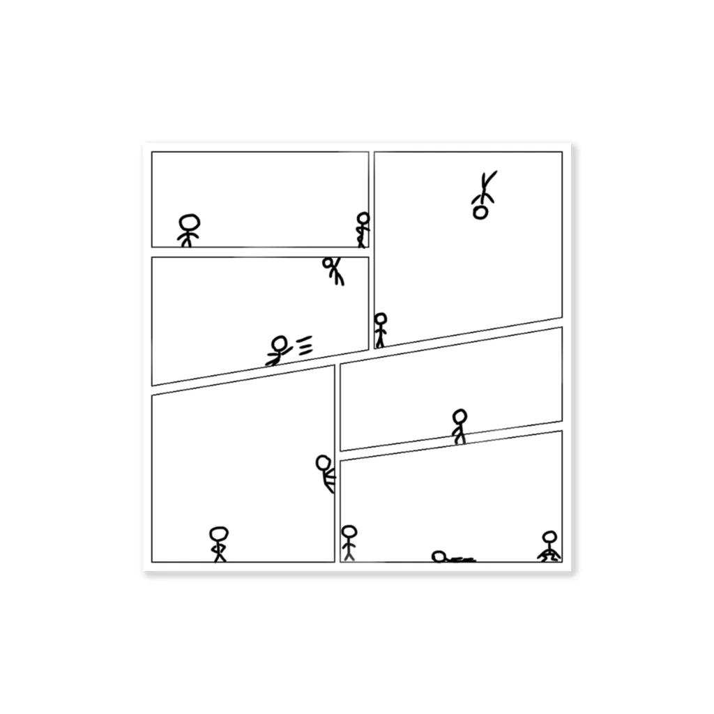 ∬新時代00瀞地∬☆の漫画の中の棒人間 ステッカー