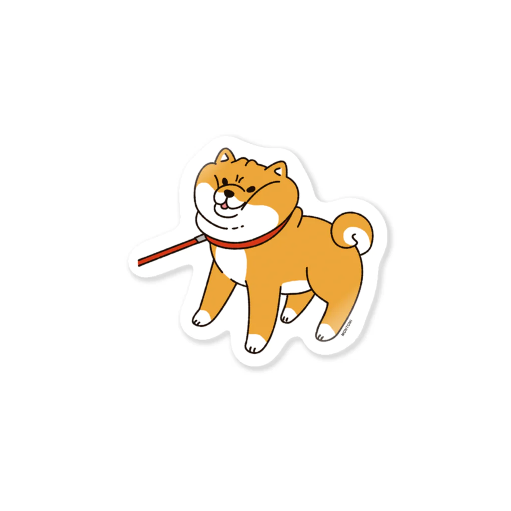 もんとみ | もっちり動物造形作家の散歩から帰りたくない柴犬 Sticker