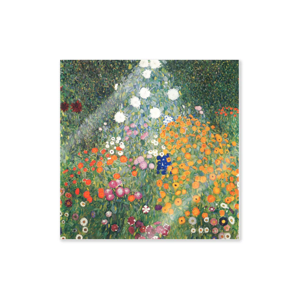 Art Baseのグスタフ・クリムト / 1907 /Flower Garden / Gustav Klimt ステッカー