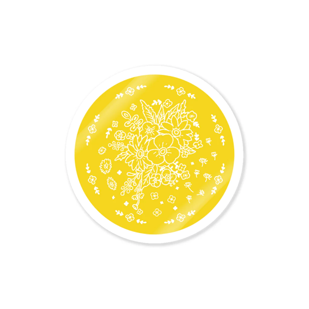 coaの黄色いお花たち/wh ステッカー