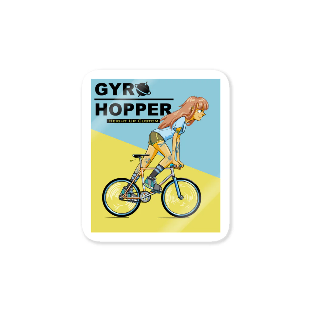 nidan-illustrationのGYRO HOPPER (inked fixie girl) ステッカー