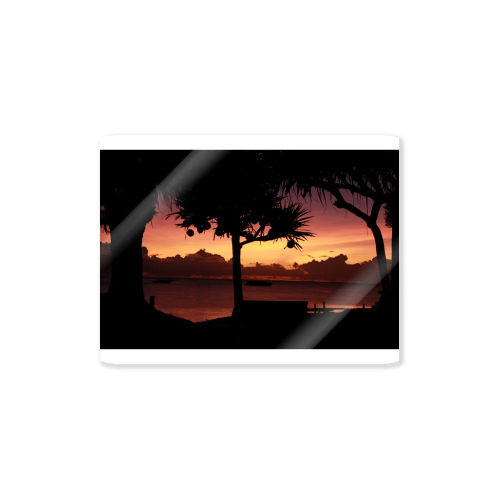 下駄のsunset Sticker